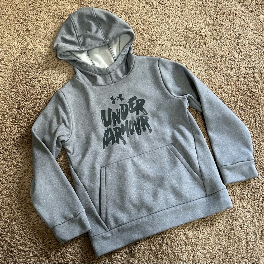 Under Armour Gray Hoodie Boys Youth Small